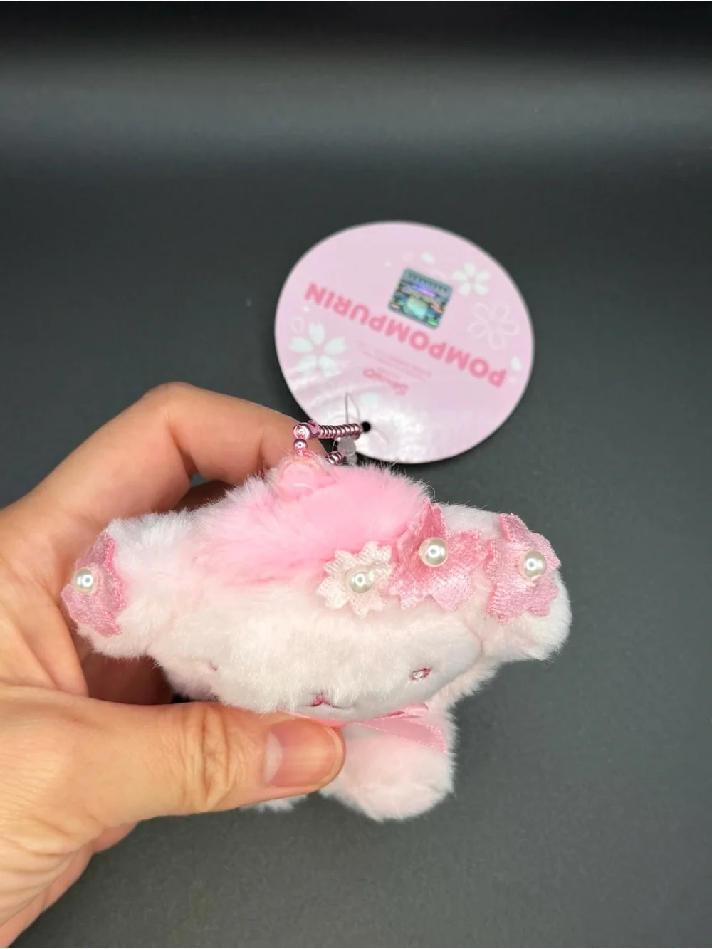 Korean Sanrio cherry blossom series Pompompurin plush/Keychain EY41